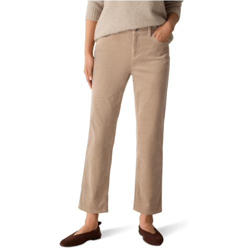 Eileen Fisher Organic Cotton Stretch Corduroy High Waisted Straight Ankle Jean