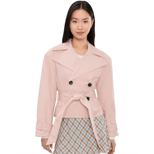 Avec Les Filles Cropped Belted Trench Coat