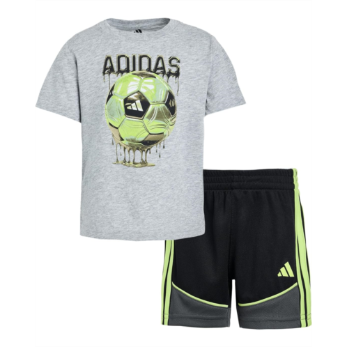 Adidas Kids Heather Colorblock Shorts Set (Infant)