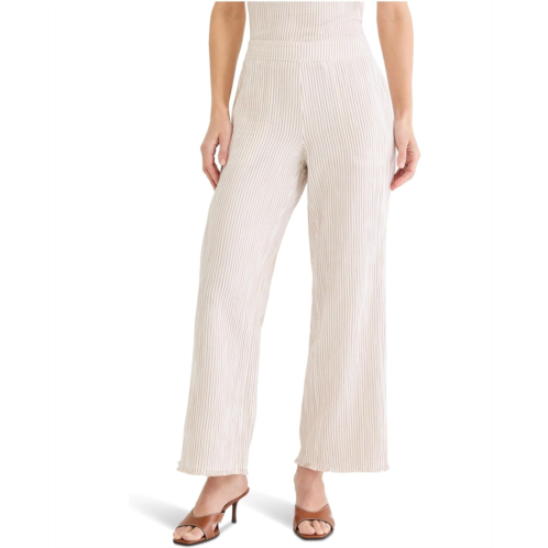 Womens NICZOE Petite Pinstripe Gauze Wide Leg Pants