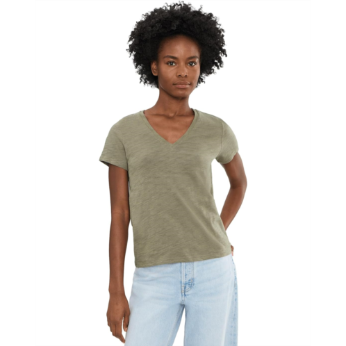 Lilla P Short Sleeve Back Seam V-Neck