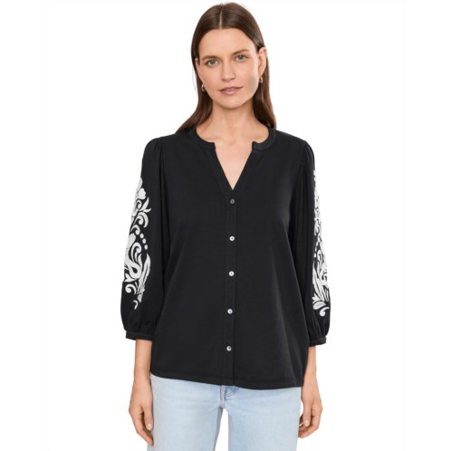 Womens NYDJ Embroidered Blouse