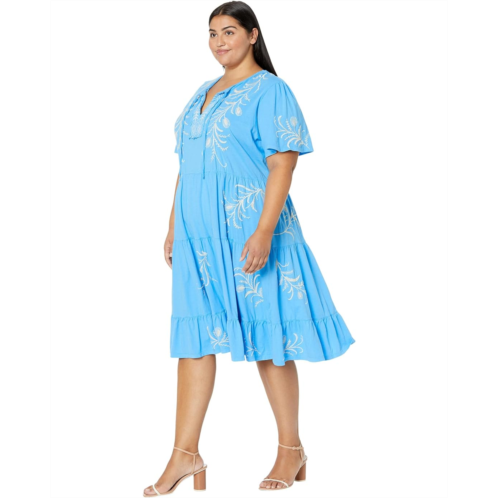 Johnny Was Plus Size Fern Tiered Knit Dress