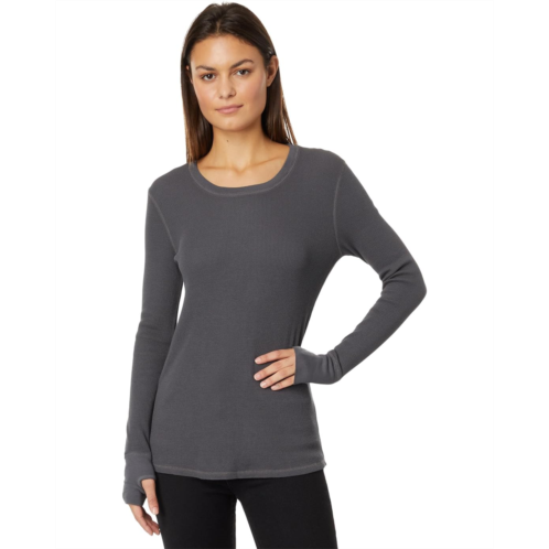Mod-o-doc Washed Cotton Modal Thermal Long Sleeve Crew Neck Tee