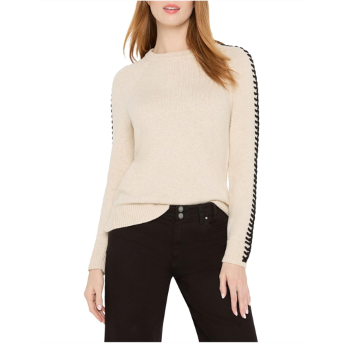 Womens NICZOE Petite Dashing Down Metallic Sweater