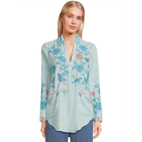 Womens Johnny Was Henley Popover Tunic - Petra