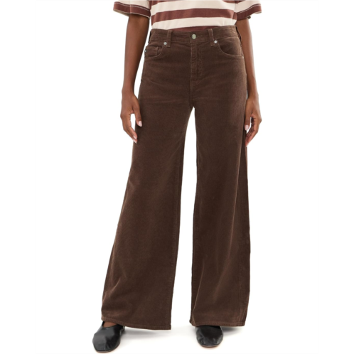 Womens AG Jeans Saige Wide Leg Mid-Rise Fit Corduroy Pants