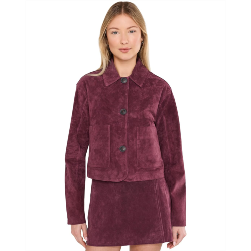 Womens Blank NYC Wine Oclock Real Suede Jacket