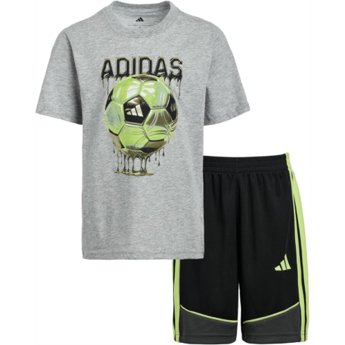 Adidas Kids Heather Color-Block Shorts Set (Toddler/Little Kid)