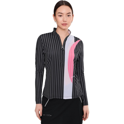 Womens Jamie Sadock Sunsense Slinky Long Sleeve Quarter Zip