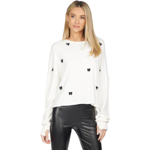 Michael Lauren Melendez Long Sleeve Drop Shoulder Crop Pullover