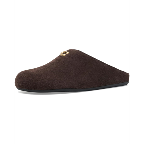 Womens COACH Sculpted C Suede Soft Mules