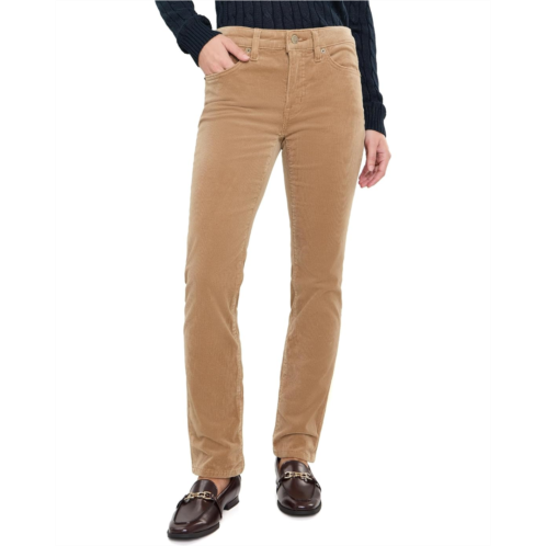 POLO Ralph Lauren Womens Lauren Ralph Lauren Petite Mid-Rise Corduroy Slim Straight Pants