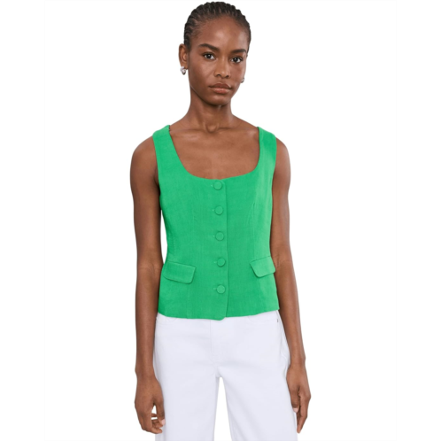 CeCe Scoop Neck Button-Down Vest