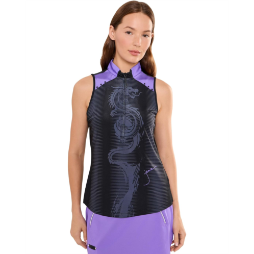 Womens Jamie Sadock Dragon Graphic Sleeveless Golf Top