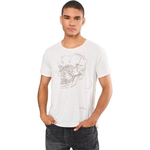 Mens John Varvatos Skull Embroidery Tee KG7469W26