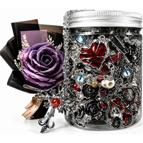 Mystery Jewelry Jar Set - 50-60 Pcs Surprise Jewelry Box for Women Fashion Jewelry Bundle Gift (Gothic Cute Dopamine Y2K Retro Bohemian Pearl Style) Perfect Birthday Christmas