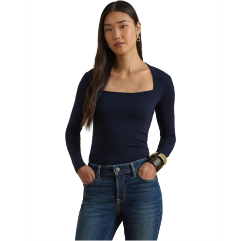 POLO RALPH LAUREN Stretch Jersey Square-Neck Top