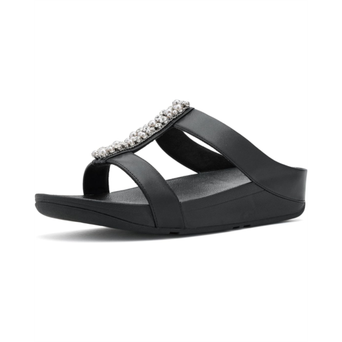 Womens FitFlop Fino Pearls-And-Crystal H-Bar Slides