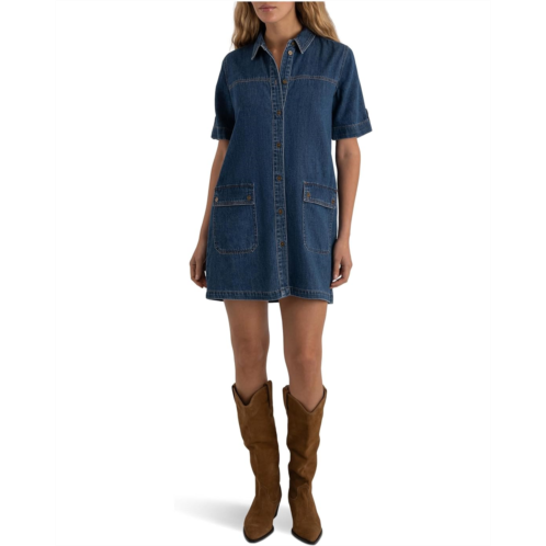 KUT from the Kloth Eliza-Rolled Up Sleeve Tab with Front Opening Dress
