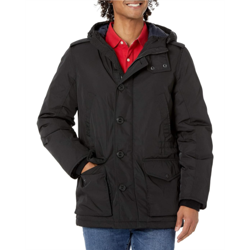 Mens Tommy Hilfiger Poly Twill Full-Length Hooded Parka