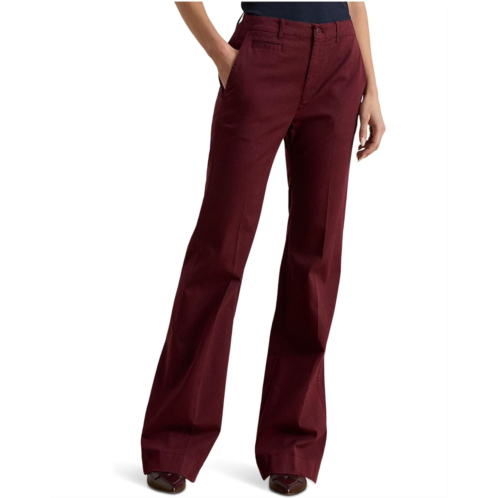 POLO RALPH LAUREN Womens Lauren Ralph Lauren Stretch Cotton Chino Flare Pants