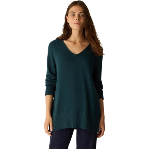 Eileen Fisher Peruvian Cotton Blend V-neck Sweater