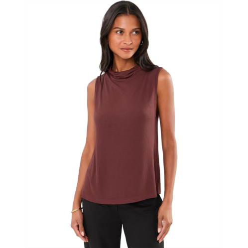 Michael Stars Minka Pleated Mock Neck Sleeveless Top