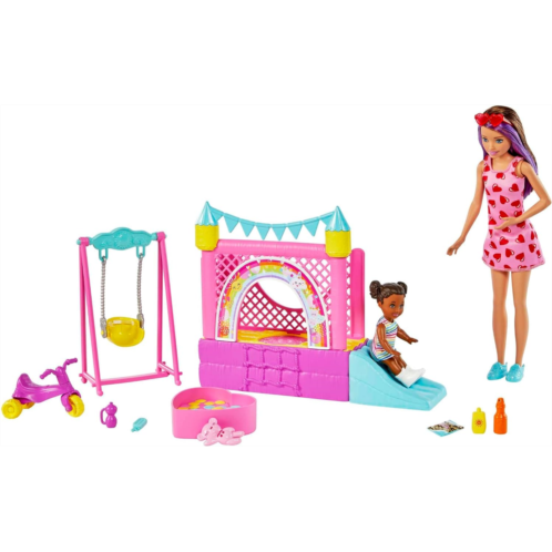 Barbie Skipper Babysitters Inc Playset with Skipper Doll Toddler Small Doll Working Bounce House Swing & Accessories
