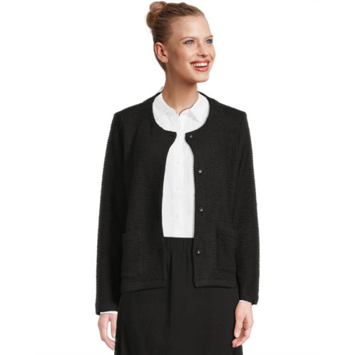 Womens Eileen Fisher Organic Cotton Boucle Round Neck Jacket