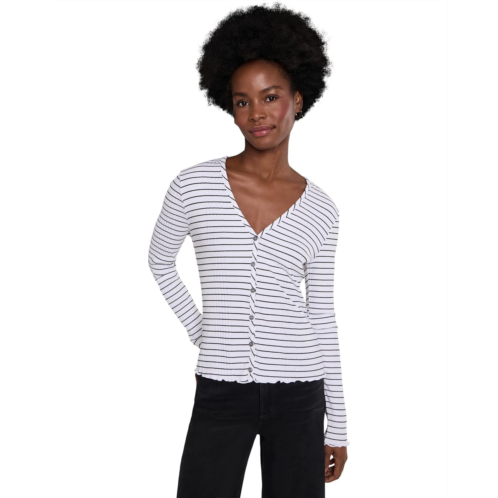 Womens Michael Stars Zella V-Neck Merrow Edge Cardigan