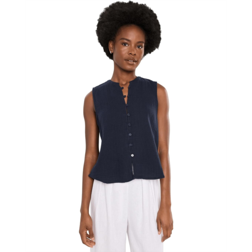 Womens Splendid Ava Gauze Button Tank