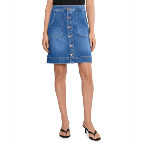 NYDJ High-Rise A-Line Utility Denim Skirt