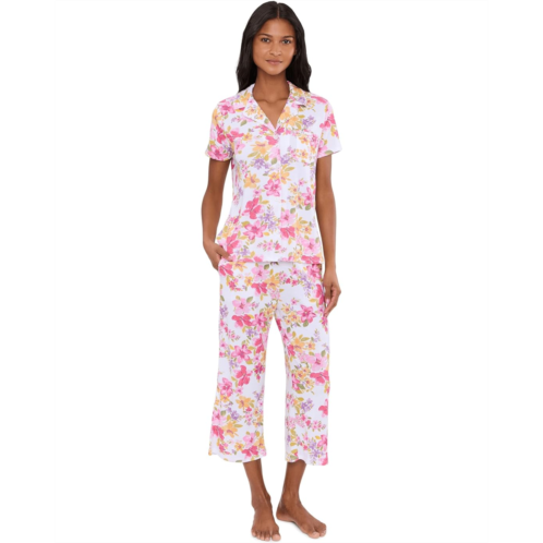 Karen Neuburger Petite Short Sleeve Notch Top & Capri Pajama Set