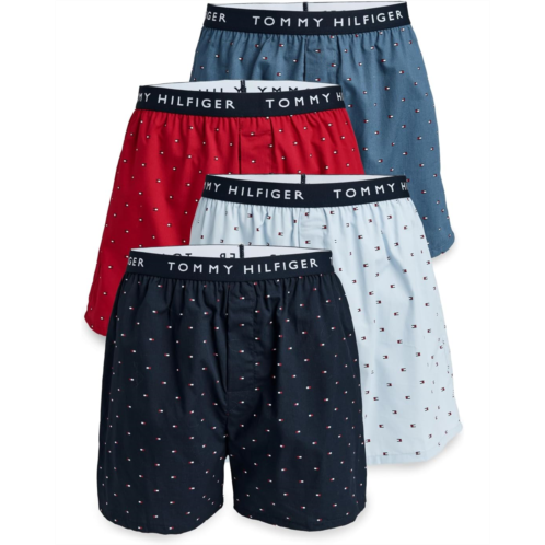 Mens Tommy Hilfiger Woven Cotton Boxer 4-Pack