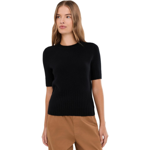 Womens Vince High Rib Cash Blend Tee