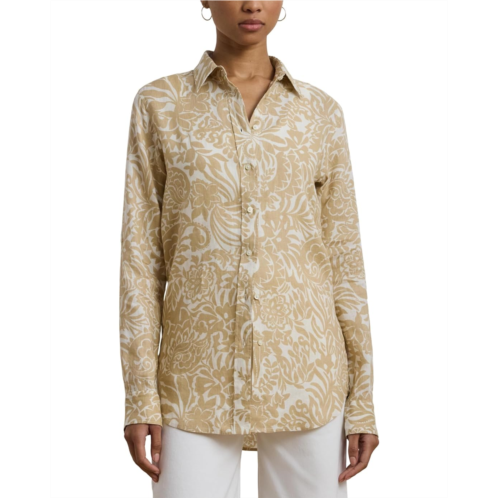 POLO RALPH LAUREN Petite Relaxed Fit Floral Linen Shirt
