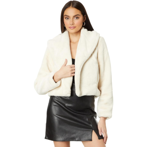 Womens Blank NYC Faux Fur Cropped Jacket