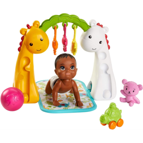 Barbie Skipper Babysitters Inc. Crawling and Playtime Playset with Bobbling Baby Doll Floor Gym and Toy Accessories