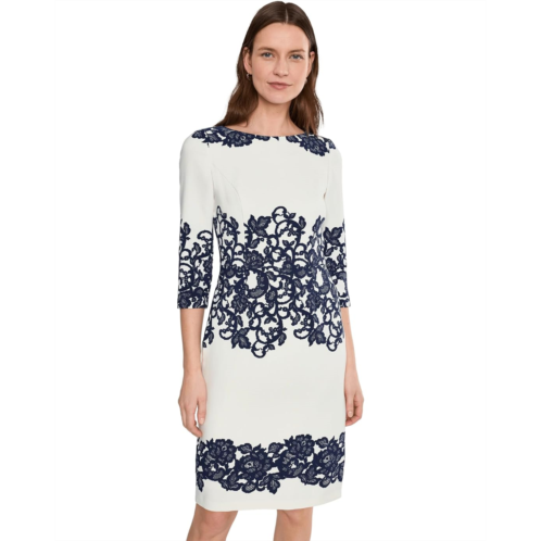Adrianna Papell Scroll Lace Short Dress