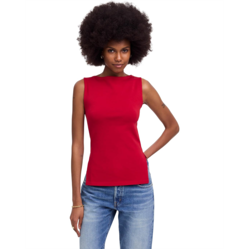 Womens Madewell Boat Neck Slit Tank