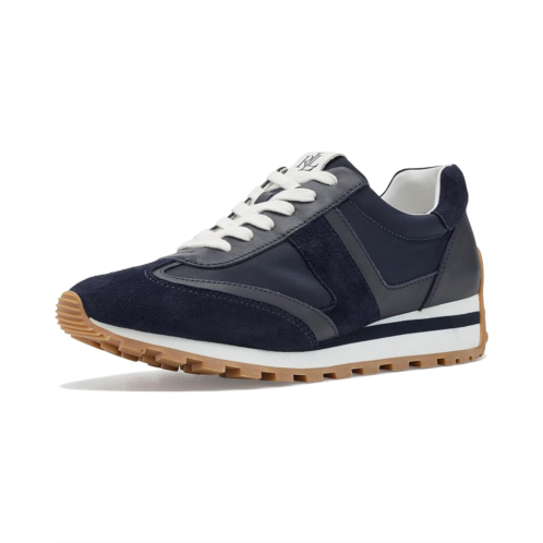 POLO Ralph Lauren Womens Lauren Ralph Lauren Dani Color-Blocked Leather Sneakers