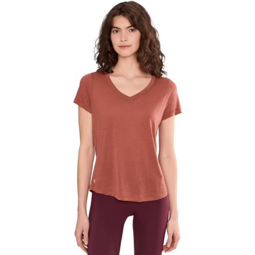 Womens Smartwool Active Ultralite V-Neck Short Sleeve