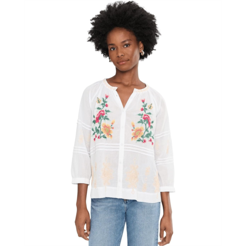 Johnny Was Pintuck Raglan Button-Up