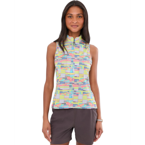 Womens Jamie Sadock Geometric Blur Print Sleeveess Top