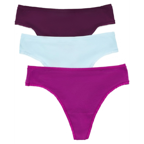 Womens Natori Bliss Bare Cotton Thong 3-Pack