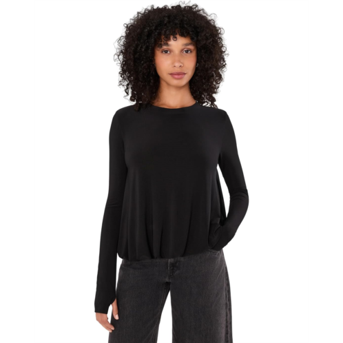 Womens Norma Kamali Long Sleeve Babydoll Top