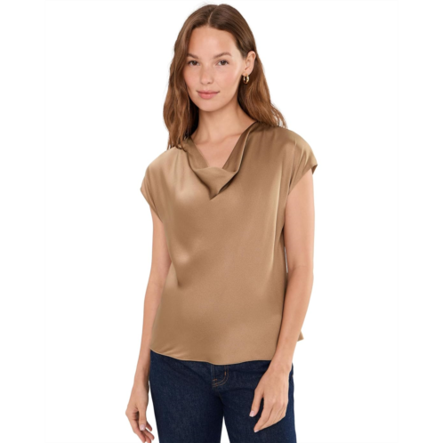 Womens Vince Cowl Neck Cap Sleeve Blouse