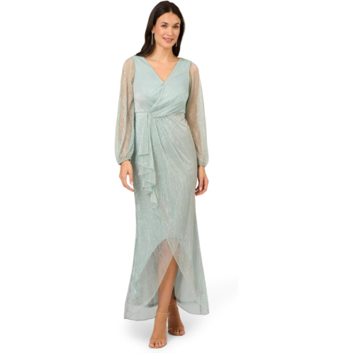 Adrianna Papell Metallic Mesh Gown