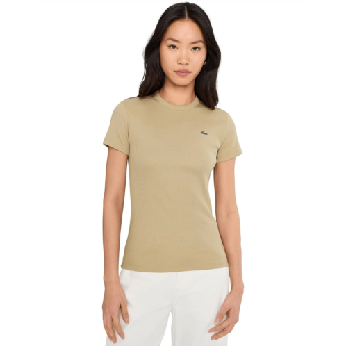 Lacoste Slim Fit Ribbed Cotton T-Shirt